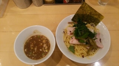 「濃厚煮干つけ麺(大盛)(あつもり)」@セサミ vege noodleの写真