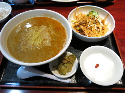 「葱担々麺セット：990円」@中国四川料理 天府楼 足立店の写真