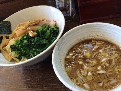 「特製つけ麺＋ほうれん草」@横浜家の写真