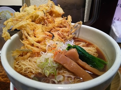 「【限定】天ぷらソバ　（大盛り：サービス券）」@麺肴 ひづきの写真