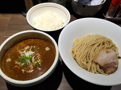 「サバカレーつけ麺＋小ライス」@つけ麺 一燈の写真