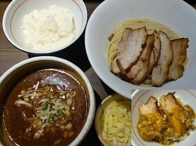 「チャーシューサバカレーつけ麺＋とろけるチーズ＋小ライス」@つけ麺 一燈の写真