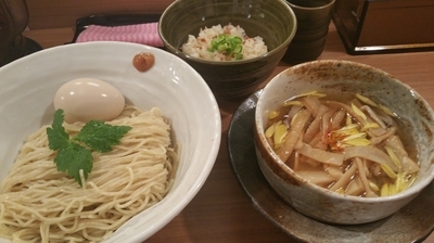 「鯛つけ麺+味玉」@鯛塩そば 灯花 本店の写真