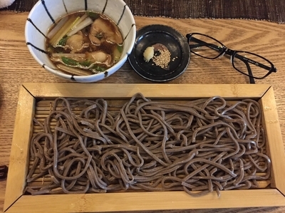「和牛ホルモンと青唐辛子のつけそば（太打ち）」@そば道 東京蕎麦styleの写真