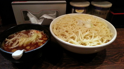 「辛つけ麺+大盛り」@東池袋大勝軒 昭島店の写真