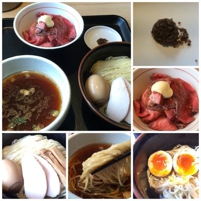 「【今月の限定】ポルチーニ香る淡麗つけ麺+ローストビーフ丼」@煮干し中華そば 一燈の写真