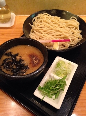 「濃厚鶏白湯かしわつけ麺☆塩」@朝日屋の写真