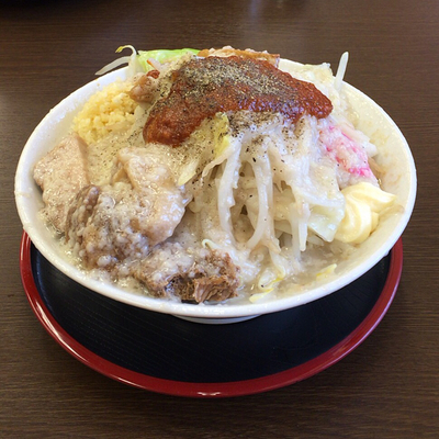 「まぜそば 大盛（720円）」@麺屋 元の写真