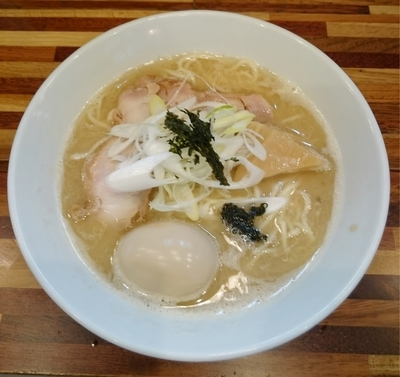 「味玉らーめん銀だら絞り(880円)+替玉(100円)」@鮮魚らーめん 五ノ神水産の写真