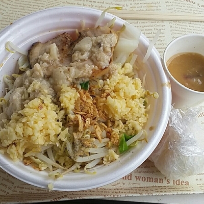 「【豚男×八角】八角ボンバー７５０円＋海老スープ５０円」@水戸のラーメンまつりの写真