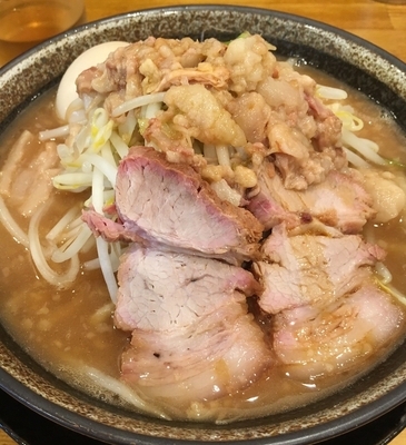 「ラーメン並（麺半分⇒玉子振替・脂）￥650」@ラーメン盛太郎の写真