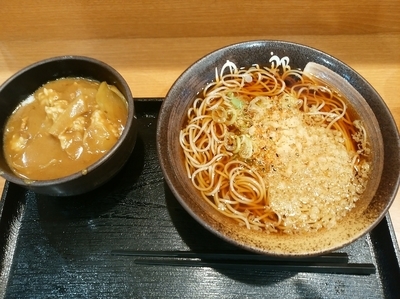 「朝食セット(カレー丼)360円」@ゆで太郎 藤岡市役所前店の写真