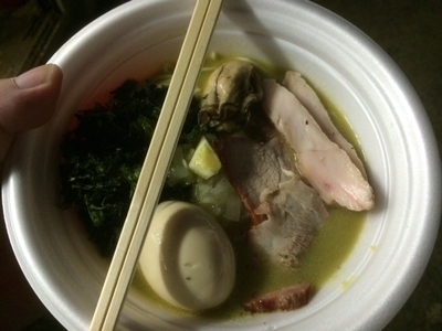 「むじゃき×龍介　濃厚牡蠣鶏そば＋トッピング」@水戸のラーメンまつりの写真