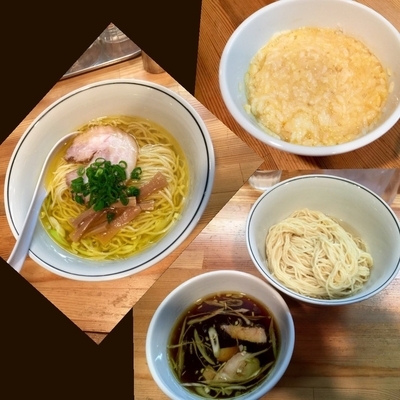 「醤油つけ麺 塩ラーメン 卵かけご飯」@麺屋 彩香の写真