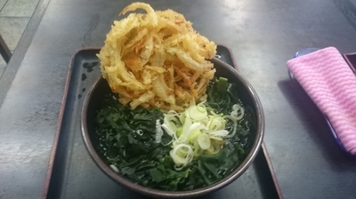 「わかめそば＋かき揚げ（クーポン）」@ゆで太郎 新橋5丁目店の写真