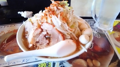 「ガッツリ1号油野菜チョイ増しクーポンウズラ卵」@若旦那の写真