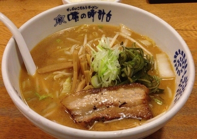 「味噌ラーメン＋餃子3コ＋小ライス(756円＋216円)」@味の時計台 相模大野店の写真