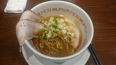 「正油soba + ライス、替え玉」@SUPER MENの写真