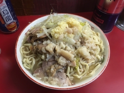 「大豚 麺固め、ニンニク アブラ」@ラーメン二郎 目黒店の写真