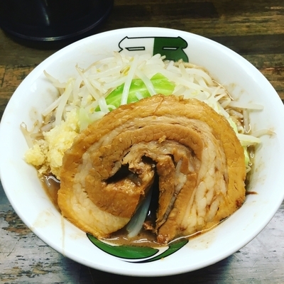 「雷そば（麺・ヤサイ少なめ）」@雷 北松戸本店の写真