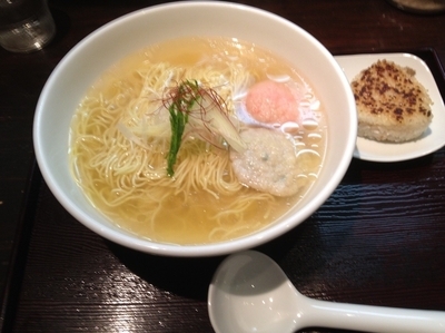 「あら炊き塩らあめん+焼おにぎり」@麺屋 海神の写真