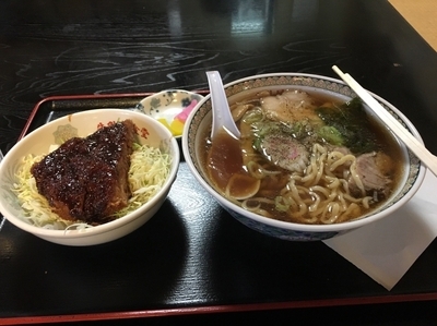 「Bセット〈ソースかつ+ラーメン〉」@牛乳屋食堂の写真
