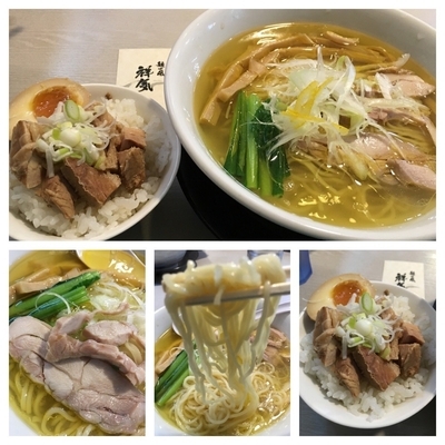 「しおそば 730円＋ランチ限定 肉めし 230円」@麺の風 祥気の写真
