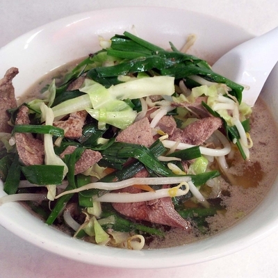 「レバニラ湯麺　900円」@珍々軒の写真