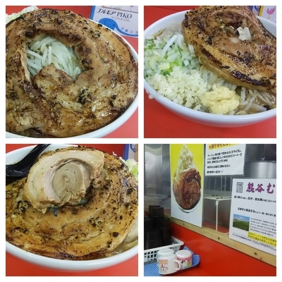 「らーめん中ニンニク、生姜、アブラ、ネギ＋テキサス大500円」@らー麺 ぶたのジョーの写真