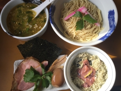 「（狼煙リスペクト限定）広島産牡蠣のみぞれ塩つけ麺（ミニ塩辛丼付）」@麺屋 扇 SENの写真