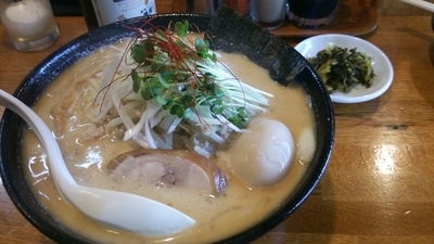 「鶏白湯味噌そば+麦酒」@麺屋 鶏口の写真