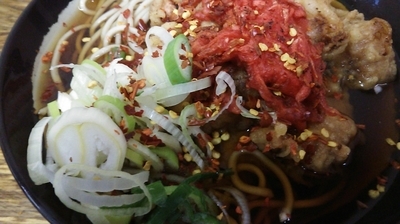 「ゲソ（生姜）そば」@六文そば 日暮里第2店の写真