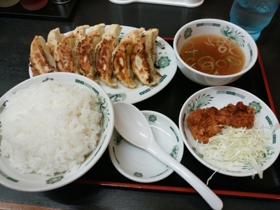 「W餃子定食（唐揚げ）620円」@日高屋 秋葉原駅前店の写真