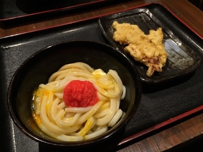 「明太釜玉うどん（小）400円」@讃岐うどん大使 吉祥寺麺通団の写真