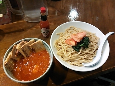 「【限定】海老トマトつけ麺＋チャーシュー増し」@麺屋 蕃茄の写真