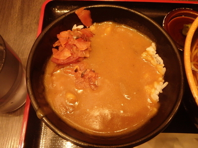 「ミニカレー丼セット(570円)」@そば処 めとろ庵 西船橋店の写真