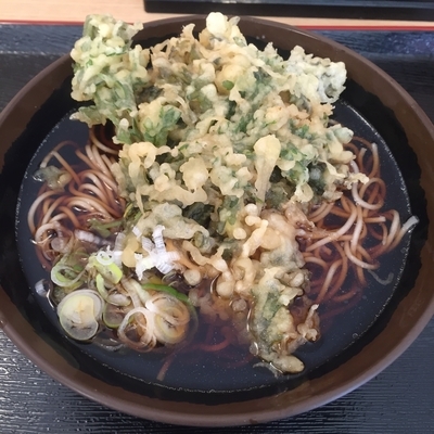 「春菊天（￥420）」@立食蕎麦処 おか田の写真