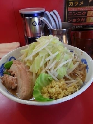 「ラーメン 大 ショウガ増し、野菜チョイ増し」@ドン-キタモトの写真