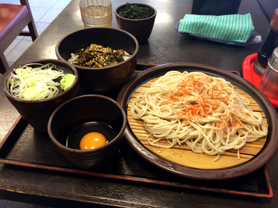 「朝定食Bセット(360円)+わかめ(クーポン)」@ゆで太郎 入船店の写真