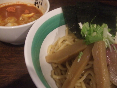 「【冬季限定】海老辛つけめん　９００円」@自家製麺 麺屋 利八の写真