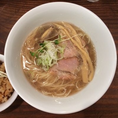 「貝だしラーメン＋貝めしセット880円」@貝だしラーメン 貝ガラ屋の写真