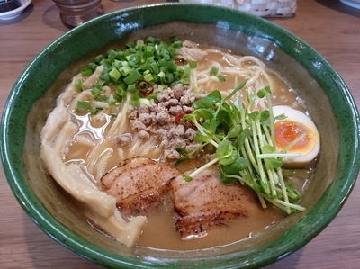 「白湯味噌SOBA780円(大盛ラーパス)」@麺家 Shumen Doushiの写真