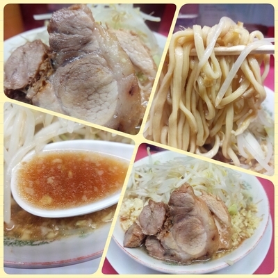 「ラーメン（麺カタメ・ニンニク・生姜）」@ラーメン二郎 大宮店の写真