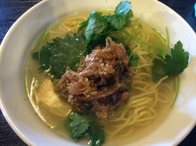 「鯵のなめろうそば」@中華そばつけそば 千思萬考の写真