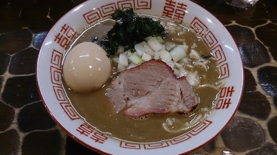 「【限定】濃厚煮干蕎麦 + 味玉」@特級鶏蕎麦 龍介の写真