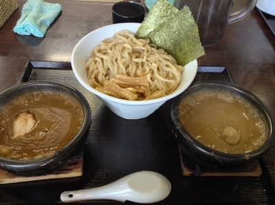 「らいこう全粒粉 麺・スープ2倍 (茹で前460g・らいこう&カレ」@つけ麺 らいこうの写真