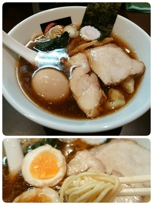 「ワンタン中華そば＋味玉」@おおぜき中華そば店の写真