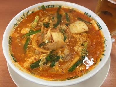 「チゲ味噌ラーメン（￥590）」@熱烈中華食堂 日高屋 南林間店の写真