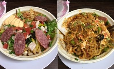 「ランチゲリラー混ぜピザそば830円」@丸直の写真