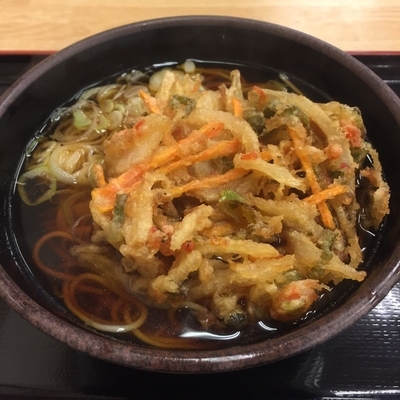 「かけ（￥320）＋かき揚げ（クーポン）」@ゆで太郎 芝店の写真